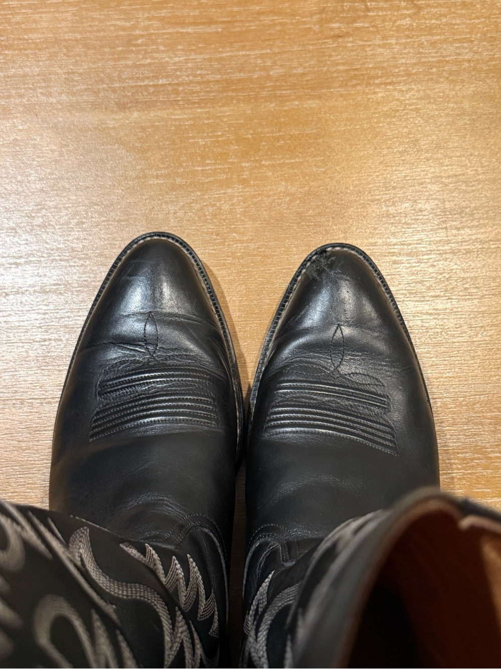 Ariat Men’s Legend Cowboy Boots Black Embroidered Round Toe Sz 13D *FLAW* - Picture 6 of 16